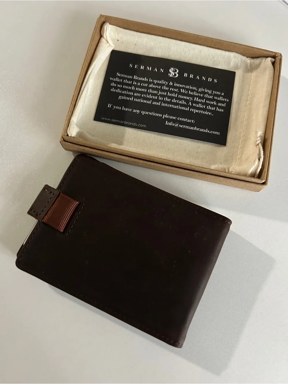 Men’s Brown Leather Wallet - Bi-Fold - RFID Blocking